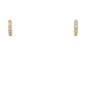 14k Yellow Gold Diamond Tiny Huggie Earrings