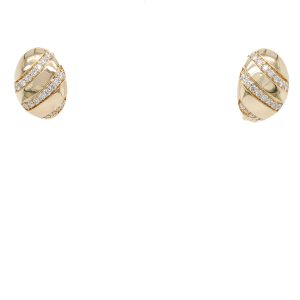 14k Yellow Gold Diamond Chunky Huggie Earrings