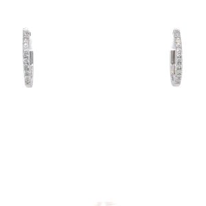 14k White Gold Diamond Huggie Earrings .17ctw