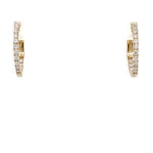 14k Yellow Gold Diamond Inside-Out Small Hoop Earrings