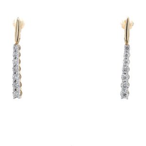10k Two Tone Gold Diamond Drop Earrings