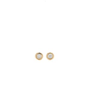 14k Yellow Gold Diamond Bezel Stud Earrings .10ctw
