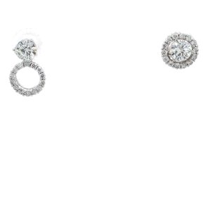 14k White Gold Diamond Convertible Earrings Jackets