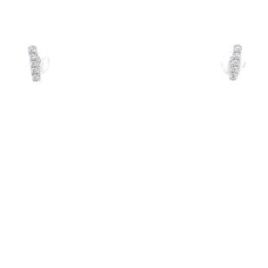 14k White Gold Diamond Bar Stud Earrings
