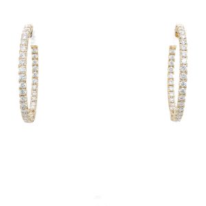 14k Yellow Gold Diamond Inside-Out Hoop Earrings 1.05ctw
