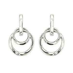 Diva Diamonds Sterling Silver Diamond Double Interlocking Circles Earrings