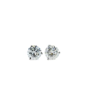 14k White Gold Diamond Stud Earrings 2.13ctw