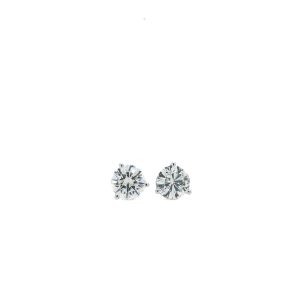14k White Gold Diamond Stud Earrings .92ctw