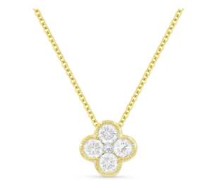 14k Yellow Gold Diamond Cluster Pendant .23ctw