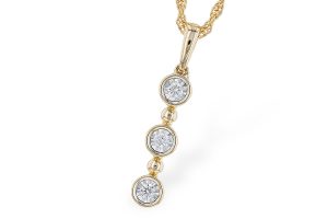14k Yellow Gold Diamond Bezel Drop Pendant