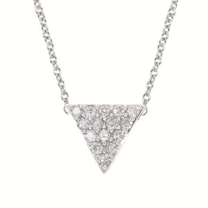 Sterling Silver Diamond Triangle Pendant