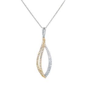 18k Two Tone Gold Diamond Pendant