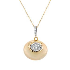 14k Yellow Gold Diamond Pendant