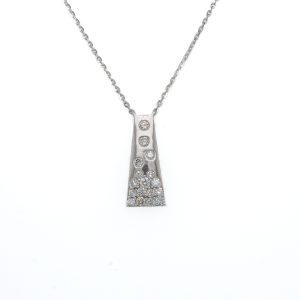 14k White Gold Diamond Sprinkle Necklace