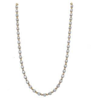 14k Two Tone Gold Diamond Paperclip Necklace