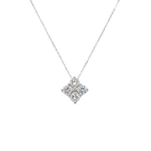 Platinum Diamond Cluster Pendant