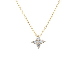 14k Yellow Gold Diamond Star Pendant