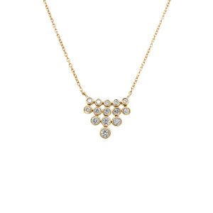14k Yellow Gold Diamond Bezel Necklace