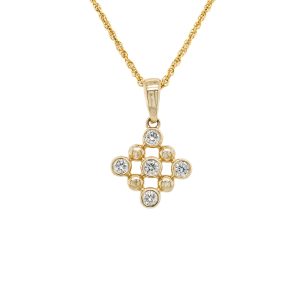 14k Yellow Gold Diamond Pendant