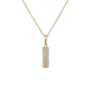 14k Yellow Gold Diamond Honeycomb Pendant