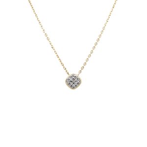 14k Two Tone Gold Diamond Cluster Pendant