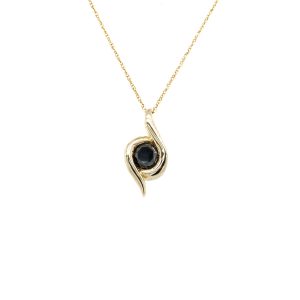 10k Yellow Gold Black Diamond Pendant