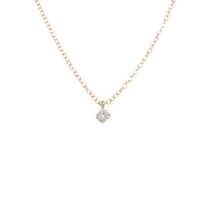 14k Yellow Gold Diamond Solitaire Pendant .09ct