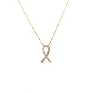 10k Yellow Gold Diamond Ribbon Necklace