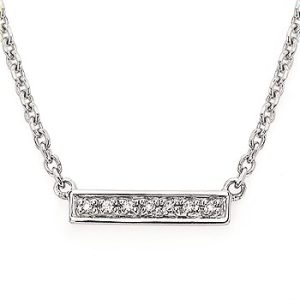 Diva Diamonds Sterling Silver Diamond Bar Pendant .03ctw