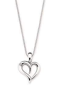 Diva Diamonds Sterling Silver Diamond Heart Pendant