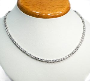 14k White Gold Diamond Tennis Necklace 6.15ctw