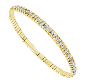 14k Yellow Gold Diamond Flex Bangle