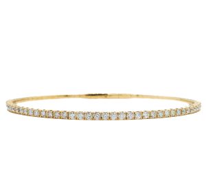 14k Yellow Gold Diamond Flex Bangle 1.00ctw