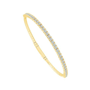 14k Yellow Gold Diamond Flex Line Bracelet 2.00ctw