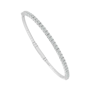 14k White Gold Diamond Flex Line Bracelet 2.00ctw