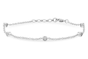 14k White Gold Diamond Station Bracelet