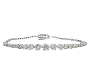 14k White Gold Diamond Graduated Tennis Bracelet 2.50ctw