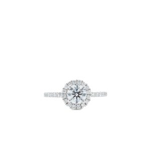 14k White Gold Lab Grown Diamond Halo Engagement Ring