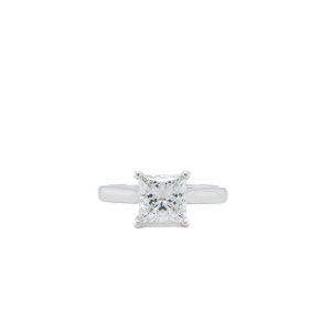 14k White Gold Lab Grown Princess Cut Diamond Solitaire Engagement Ring