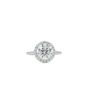14k White Gold Lab Grown Diamond Halo Engagement Ring 2.48ctw