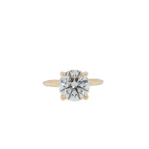 14k Yellow Gold Lab Grown Diamond Solitaire Hidden Halo Engagement Ring