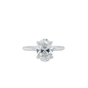 14k White Gold Lab Grown Diamond Oval Solitaire Engagement Ring 2.02ct