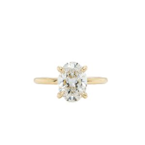 14k Yellow Gold Lab Grown Diamond Oval Solitaire Engagement Ring 2.06ct