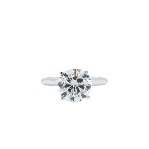 14k White Gold Lab Grown Diamond Solitaire Engagement Ring 3.00ct