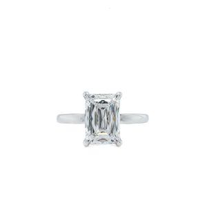 14k White Gold Lab Grown Diamond Crisscut Solitaire Engagement Ring