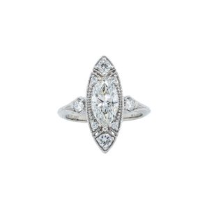 Platinum Lab Grown Diamond Vintage-Inspired Engagement Ring