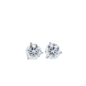 14k White Gold Lab Grown Diamond Stud Earrings 3.18ctw