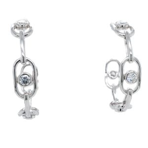 Sterling Silver Lab Grown Diamond Paperclip Hoop Earrings 1.50ctw