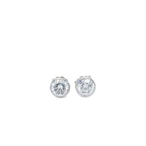 Sterling Silver Lab Grown Diamond Bezel Stud Earrings 1.00ctw