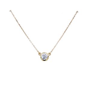 14k Yellow Gold Lab Grown Diamond Solitaire Pendant .50ct
